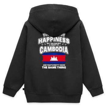 Kambodscha - Kinder Premium Organic Zip Hoodie - Schwarz - Hinten - AI Model Kid Male (0cm)