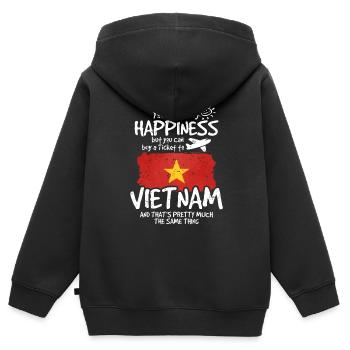 Vietnam - Kinder Premium Organic Zip Hoodie - Schwarz - Hinten - AI Model Kid Male (0cm)