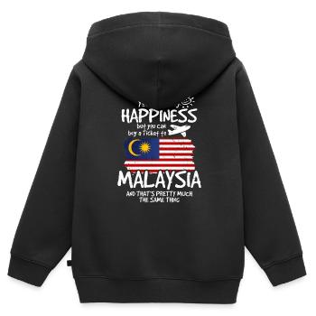 Malaysia - Kinder Premium Organic Zip Hoodie - Schwarz - Hinten - AI Model Kid Male (0cm)