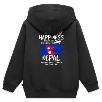 Nepal - Kinder Premium Organic Zip Hoodie - Schwarz - Hinten - AI Model Kid Male (0cm)