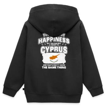 Chypre - Sweat Premium à capuche zippé enfant bio - noir - Dos - AI Model Kid Male (0cm)