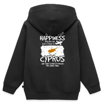 Chypre - Sweat Premium à capuche zippé enfant bio - noir - Dos - AI Model Kid Male (0cm)