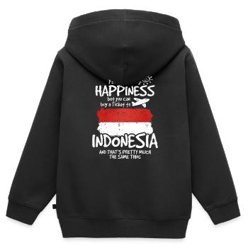 Indonesien - Kinder Premium Organic Zip Hoodie - Schwarz - Hinten - AI Model Kid Male (0cm)