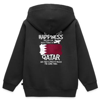 Katar - Kinder Premium Organic Zip Hoodie - Schwarz - Hinten - AI Model Kid Male (0cm)