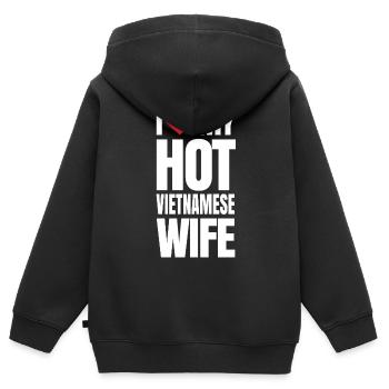 Vietnamesisches Ehefrauengeschenk - Kinder Premium Organic Zip Hoodie - Schwarz - Hinten - AI Model Kid Male (0cm)