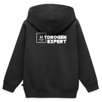 Hydrogen Expert Energy Élément hydrogène - Sweat Premium à capuche zippé enfant bio - noir - Dos - AI Model Kid Male (0cm)