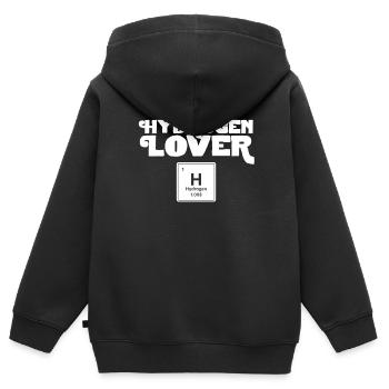 Amateurs d’hydrogène Énergie Élément hydrogène - Sweat Premium à capuche zippé enfant bio - noir - Dos - AI Model Kid Male (0cm)