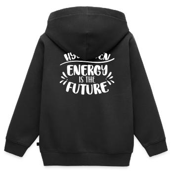 L’énergie de l’hydrogène est l’avenir de l’hydrogène - Sweat Premium à capuche zippé enfant bio - noir - Dos - AI Model Kid Male (0cm)