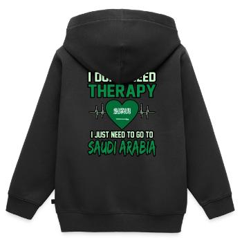 Arabie Saoudite - Sweat Premium à capuche zippé enfant bio - noir - Dos - AI Model Kid Male (0cm)