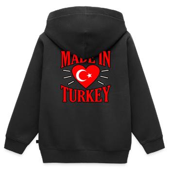 Turkey - Kids Premium Organic Zip-up Hoodie - black - Back - AI Model Kid Male (0cm)