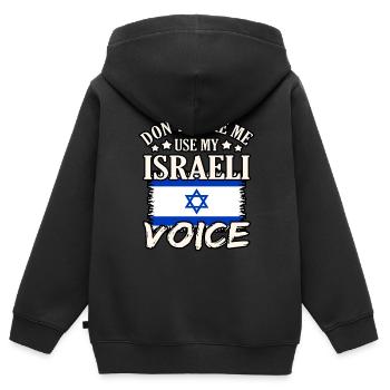 Israel - Kinder Premium Organic Zip Hoodie - Schwarz - Hinten - AI Model Kid Male (0cm)