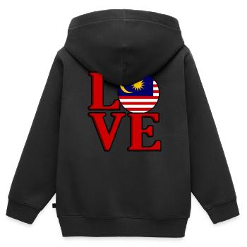 Malaysia - Kinder Premium Organic Zip Hoodie - Schwarz - Hinten - AI Model Kid Male (0cm)