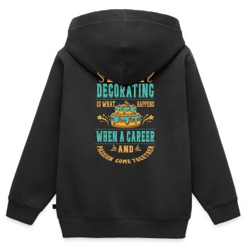 Kuchen Dekorieren Ist Das, Was Für Bäcker Oder - Kinder Premium Organic Zip Hoodie - Schwarz - Hinten - AI Model Kid Male (0cm)