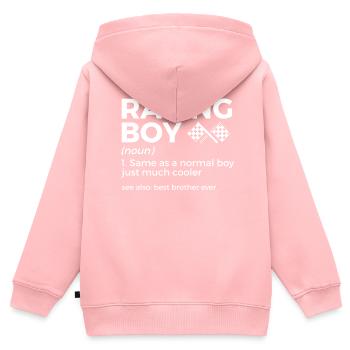 Racing Motorsport Spruch - Kinder Premium Organic Zip Hoodie - Rosa - Hinten - AI Model Kid Female (0cm)
