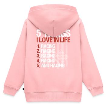 Racing Motorsport Spruch - Kinder Premium Organic Zip Hoodie - Rosa - Hinten - AI Model Kid Female (0cm)