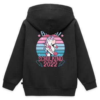 Zuckertüte Erstklässler Schultüte Einhorn Schultag - Kinder Premium Organic Zip Hoodie - Schwarz - Hinten - AI Model Kid Male (0cm)