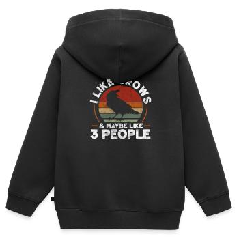 Raven - Kids Premium Organic Zip-up Hoodie - black - Back - AI Model Kid Male (0cm)
