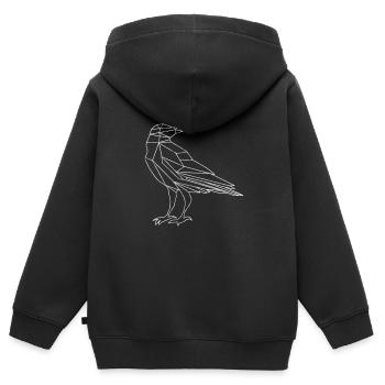 Raven - Kids Premium Organic Zip-up Hoodie - black - Back - AI Model Kid Male (0cm)