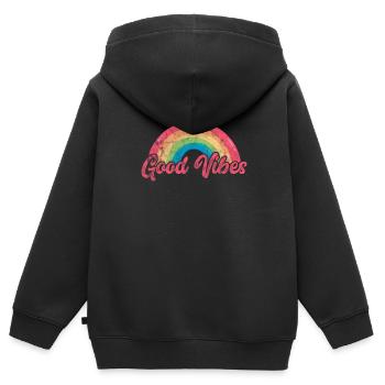 Hippie - Sweat Premium à capuche zippé enfant bio - noir - Dos - AI Model Kid Male (0cm)