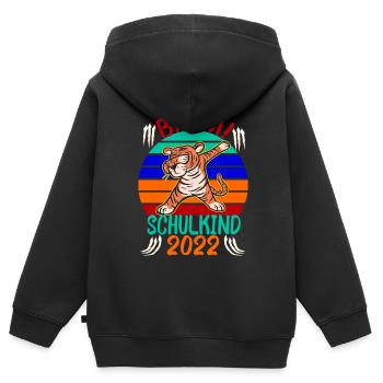 Sugar Bag First Grader School Bag School Day Tiger - Kids Premium Organic Zip-up Hoodie - black - Back - AI Model Kid Male (0cm)