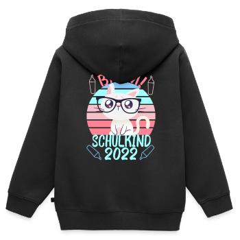 Sugar Bag First Grader School Bag School Day Cat - Kids Premium Organic Zip-up Hoodie - black - Back - AI Model Kid Male (0cm)