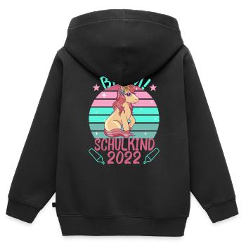Zuckertüte Erstklässler Pferd Schultüte Schultag - Kinder Premium Organic Zip Hoodie - Schwarz - Hinten - AI Model Kid Male (0cm)