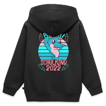 Zuckertüte Erstklässler Schultüte Schultag Delphin - Kinder Premium Organic Zip Hoodie - Schwarz - Hinten - AI Model Kid Male (0cm)