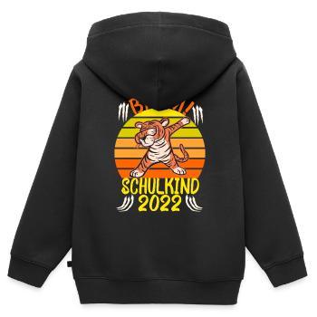 Sugar Bag First Grader School Bag School Day Tiger - Kids Premium Organic Zip-up Hoodie - black - Back - AI Model Kid Male (0cm)
