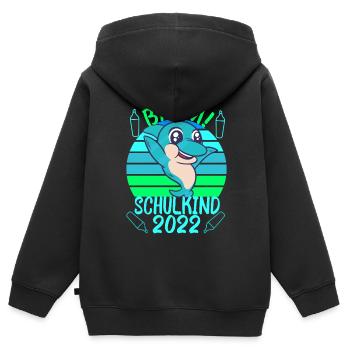 Zuckertüte Erstklässler Schultüte Schultag Delphin - Kinder Premium Organic Zip Hoodie - Schwarz - Hinten - AI Model Kid Male (0cm)