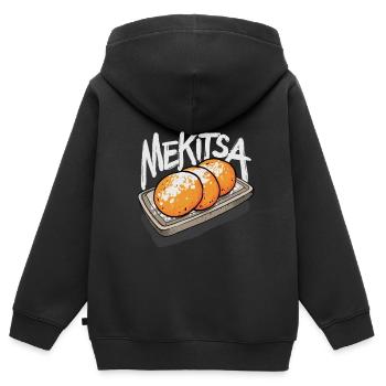 Mekitsa Food Bulgarian Cuisine Mekitsa - Kinder Premium Organic Zip Hoodie - Schwarz - Hinten - AI Model Kid Male (0cm)