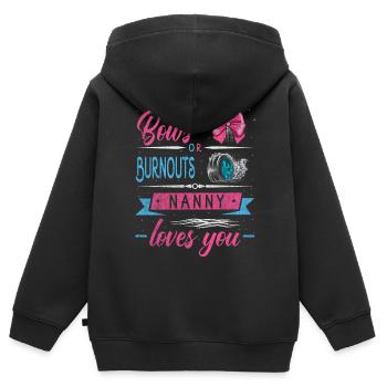 Grinding Or Burnouts Nounou Vous Aime Pour - Sweat Premium à capuche zippé enfant bio - noir - Dos - AI Model Kid Male (0cm)