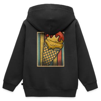 Eistüte Für Gefrorenen Süßen Fan - Kinder Premium Organic Zip Hoodie - Schwarz - Hinten - AI Model Kid Male (0cm)