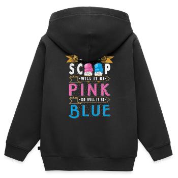 Quel est le hit, sera-t-il rose ou pour - Sweat Premium à capuche zippé enfant bio - noir - Dos - AI Model Kid Male (0cm)