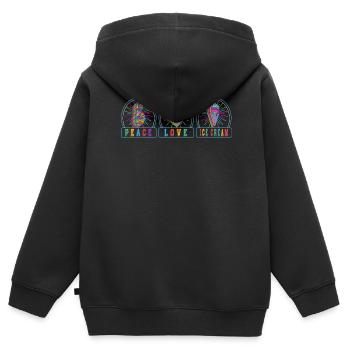 Friedensliebes-eiscreme Für Gefrorenen Süßen Fan - Kinder Premium Organic Zip Hoodie - Schwarz - Hinten - AI Model Kid Male (0cm)