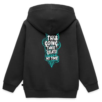 Dies Wird Gelato Meine Zeit Für Gefrorenes In - Kinder Premium Organic Zip Hoodie - Schwarz - Hinten - AI Model Kid Male (0cm)