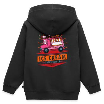 Eiswagenfahrer Für Gefrorenen Süßen Fan - Kinder Premium Organic Zip Hoodie - Schwarz - Hinten - AI Model Kid Male (0cm)