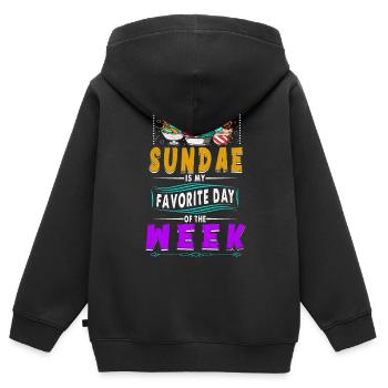 Eisbecher Ist Mein Lieblingstag Der Woche Für - Kinder Premium Organic Zip Hoodie - Schwarz - Hinten - AI Model Kid Male (0cm)
