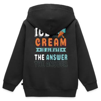 Eiscreme Ist Immer Die Antwort Auf Gefrorene - Kinder Premium Organic Zip Hoodie - Schwarz - Hinten - AI Model Kid Male (0cm)