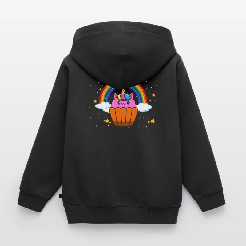 Einhorn Cupcake Für Bäcker Oder Backfans Kinder Premium Organic Zip Hoodie