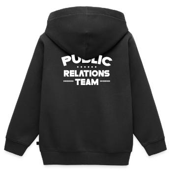 Équipe Öffentlichkeitsarbeit PR Relations publiques Emploi - Sweat Premium à capuche zippé enfant bio - noir - Dos - AI Model Kid Male (0cm)