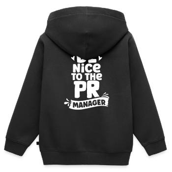 Soyez gentil avec la profession de pr manager - Sweat Premium à capuche zippé enfant bio - noir - Dos - AI Model Kid Male (0cm)
