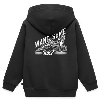 Willst Du Etwas Tinte? Tätowierer Tätowieren - Kinder Premium Organic Zip Hoodie - Schwarz - Hinten - AI Model Kid Male (0cm)