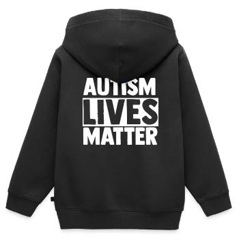 Autismus Geschenk Autist Asperger ADHS Autism - Kinder Premium Organic Zip Hoodie - Schwarz - Hinten - AI Model Kid Male (0cm)
