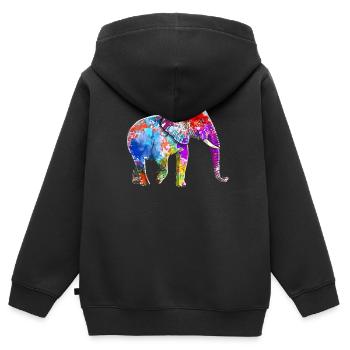 Elefant - Kinder Premium Organic Zip Hoodie - Schwarz - Hinten - AI Model Kid Male (0cm)
