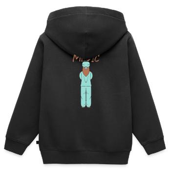Profession de médecin de vol Médecin de vol Infirmière de vol - Sweat Premium à capuche zippé enfant bio - noir - Dos - AI Model Kid Male (0cm)