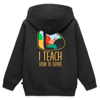 Ich Bringe Das Fahren Bei Fahrlehrer Fahrschule - Kinder Premium Organic Zip Hoodie - Schwarz - Hinten - AI Model Kid Male (0cm)
