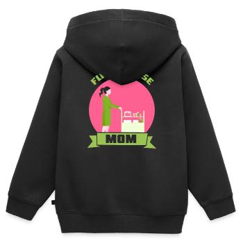 Infirmière de vol Mama Infirmière de vol Médecin de vol - Sweat Premium à capuche zippé enfant bio - noir - Dos - AI Model Kid Male (0cm)