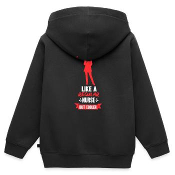Profession d’infirmière de vol Médecin de vol Médecin de vol - Sweat Premium à capuche zippé enfant bio - noir - Dos - AI Model Kid Male (0cm)