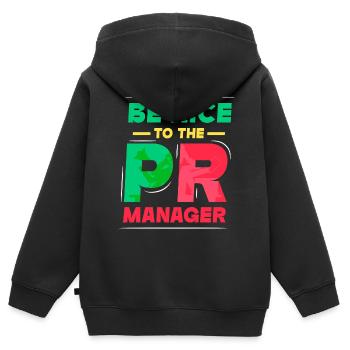 Soyez gentil avec la profession de pr manager - Sweat Premium à capuche zippé enfant bio - noir - Dos - AI Model Kid Male (0cm)