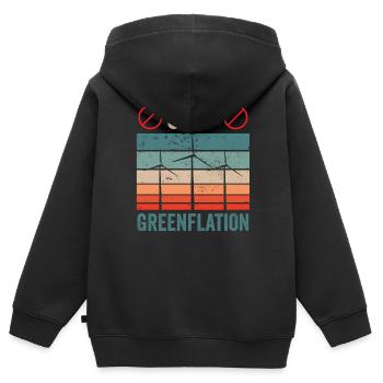 Greenflation Stoppen Grün Inflation Energie - Kinder Premium Organic Zip Hoodie - Schwarz - Hinten - AI Model Kid Male (0cm)